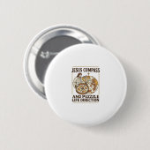 Jesus Kompass Und Puzzle Lebensrichtung Jesus Komp Button (Vorne & Hinten)