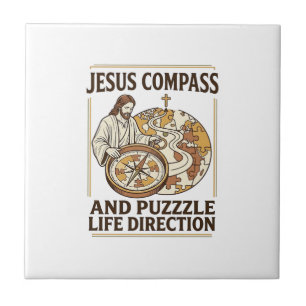 Jesus Kompass Und Puzzle Lebensrichtung Jesus Komp Fliese