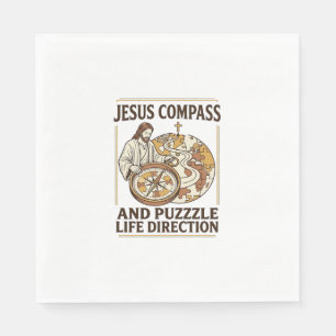 Jesus Kompass Und Puzzle Lebensrichtung Jesus Komp Serviette