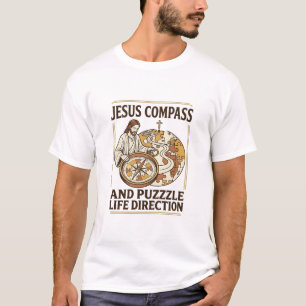 Jesus Kompass Und Puzzle Lebensrichtung Jesus Komp T-Shirt