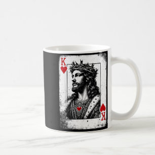 Jesus König der Herzen Retro religiöse Kartenspiel Kaffeetasse
