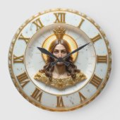Jesus König der Könige Marmor Große Wanduhr (Vorderseite)