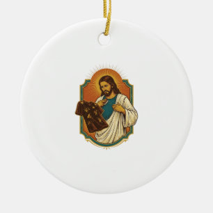 Jesus Kreide bedeckte schwarze Gym-Kleidung Chaos Keramik Ornament