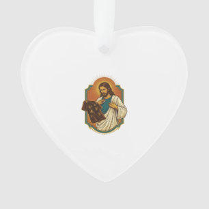 Jesus Kreide bedeckte schwarze Gym-Kleidung Chaos Ornament