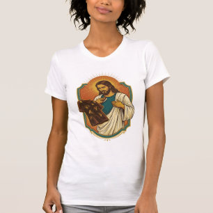 Jesus Kreide bedeckte schwarze Gym-Kleidung Chaos T-Shirt