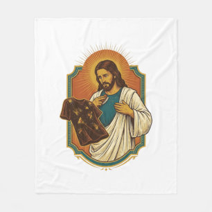 Jesus Kreide bedeckte schwarze Gym-Kleidung Unordn Fleecedecke