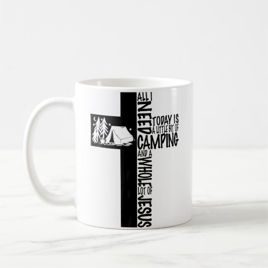 Jesus Kreuz Camping Christlich Gesegnet Kaffeetasse (Links)