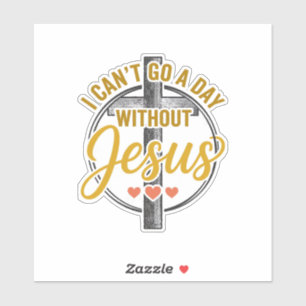 Jesus Kreuz Christliche Typografie-Shirt Design_1 Aufkleber
