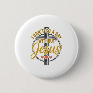 Jesus Kreuz Christliche Typografie-Shirt-Design_1 Button