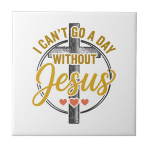 Jesus Kreuz Christliche Typografie-Shirt Design_1 Fliese