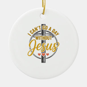 Jesus Kreuz Christliche Typografie-Shirt-Design_1 Keramik Ornament