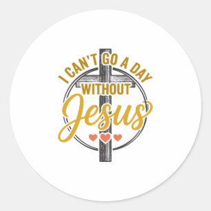 Jesus Kreuz Christliche Typografie-Shirt-Design_1 Runder Aufkleber