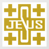 Jesus' Kreuz Fensteraufkleber (Blatt)