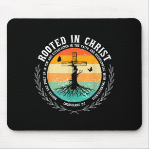 Jesus Kreuz Gebet Bibelvers Christ Verwurzelt In C Mousepad