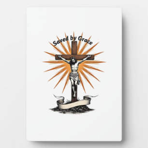 Jesus Kreuz Glauben Vintage Gravur Christliches T- Fotoplatte