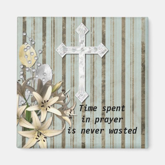 Jesus kreuz mit christlichem Zitat Magnet (Vorne)