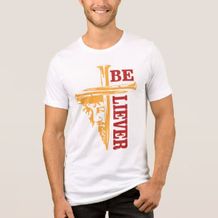 Jesus-Kreuz-Nagel-Design – Mächtiges Christentum Tri-Blend Shirt