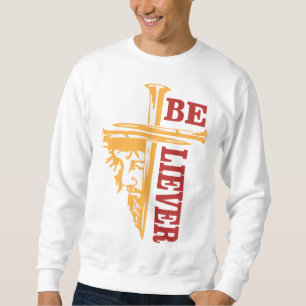 Jesus Kreuz Nageldesign – Mächtiges Christentum Sweatshirt