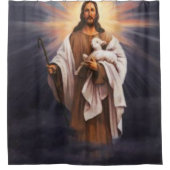 Jesus kreuzen weißer Duschvorhang (Vorderseite)