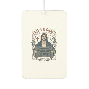 Jesus Kreuzstich Vintage-Shirt Christliches Grafik Autolufterfrischer