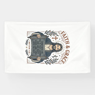 Jesus Kreuzstich Vintage-Shirt Christliches Grafik Banner