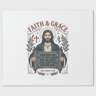Jesus Kreuzstich Vintage-Shirt Christliches Grafik Geschenkpapier