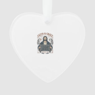 Jesus Kreuzstich Vintage-Shirt Christliches Grafik Ornament