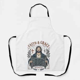 Jesus Kreuzstich Vintage-Shirt Christliches Grafik Schürze
