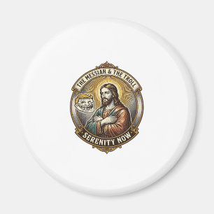 Jesus Kreuzt Arme Internet-Troll-Gesicht Emoji Hum Magnet