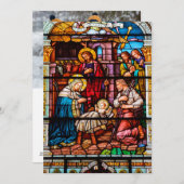 Jesus Krippe in festgehaltenem Glas Feiertagskarte (Vorne/Hinten)