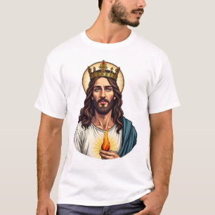 Jesus Krone Flamme Vintage Gravur Shirt 2