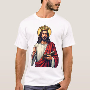 Jesus-Krone-Scroll Vintage-Gravur-Shirt 2 T-Shirt