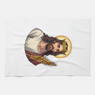 Jesus Krone Weizen Vintage Gravur Shirt Geschirrtuch