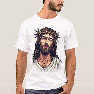 Jesus-Kronennägel Vintage-Stickerei-T-Shirt 2 T-Shirt