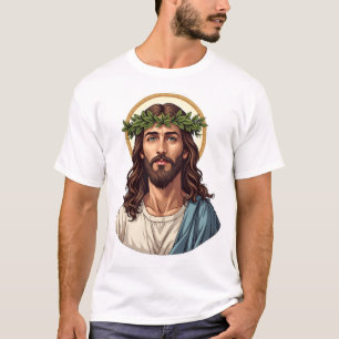 Jesus krönt Lorbeer Vintage Gravur Shirt 2