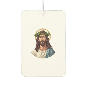 Jesus krönt Lorbeer Vintage-Gravur-Shirt 2 Autolufterfrischer