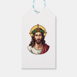 Jesus krönt Lorbeer Vintage-Gravur-Shirt 2 Geschenkanhänger