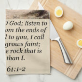 Jesus Küchenhandtuch Psalm 61:1-2 Geschirrtuch (Viertel Falte)