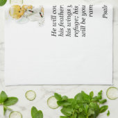 Jesus Küchenhandtuch Psalm 91-4 Geschirrtuch (Gefaltet)