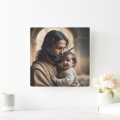 Jesus Kunst Quadratische Wanduhr (Zuhause)