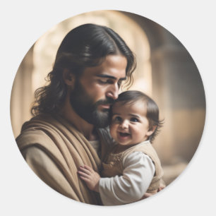 Jesus Kunst Runder Aufkleber