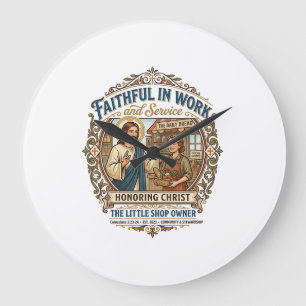 Jesus Kunstverkäufer Etsy Maker Shirt Glaube Basie Große Wanduhr