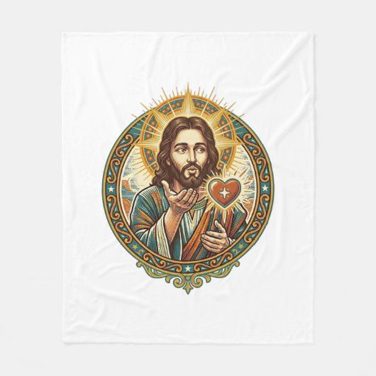 Jesus Küsschen Rot Herz Like Button Humor_1 Fleecedecke (Vorderseite)