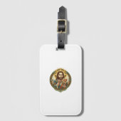 Jesus Küsschen Rot Herz Like Button Humor_1 Gepäckanhänger (Vorderseite Vertikal)