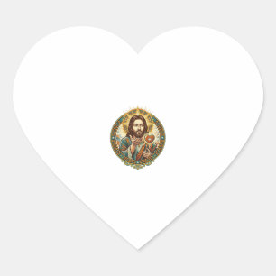 Jesus Küsschen Rot Herz Like Button Humor_1 Herz-Aufkleber