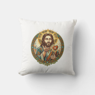 Jesus Küsschen Rot Herz Like Button Humor_1 Kissen