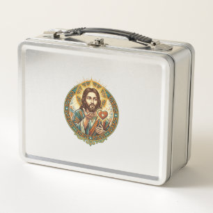 Jesus Küsschen Rot Herz Like Button Humor_1 Metall Brotdose
