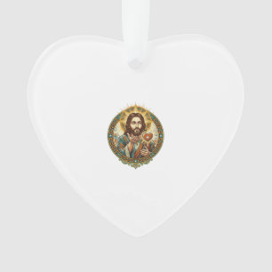 Jesus Küsschen Rot Herz Like Button Humor_1 Ornament