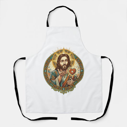 Jesus Küsschen Rot Herz Like Button Humor_1 Schürze (Vorderseite)