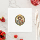 Jesus Küsschen Rot Herz Like Button Humor_1 Serviette (Beispiel)